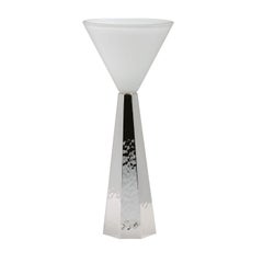 Alegria Silver Brass and with White Opaline Glass Bowl Glass