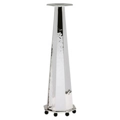 Alegria Tall Silver Brass Candlestick