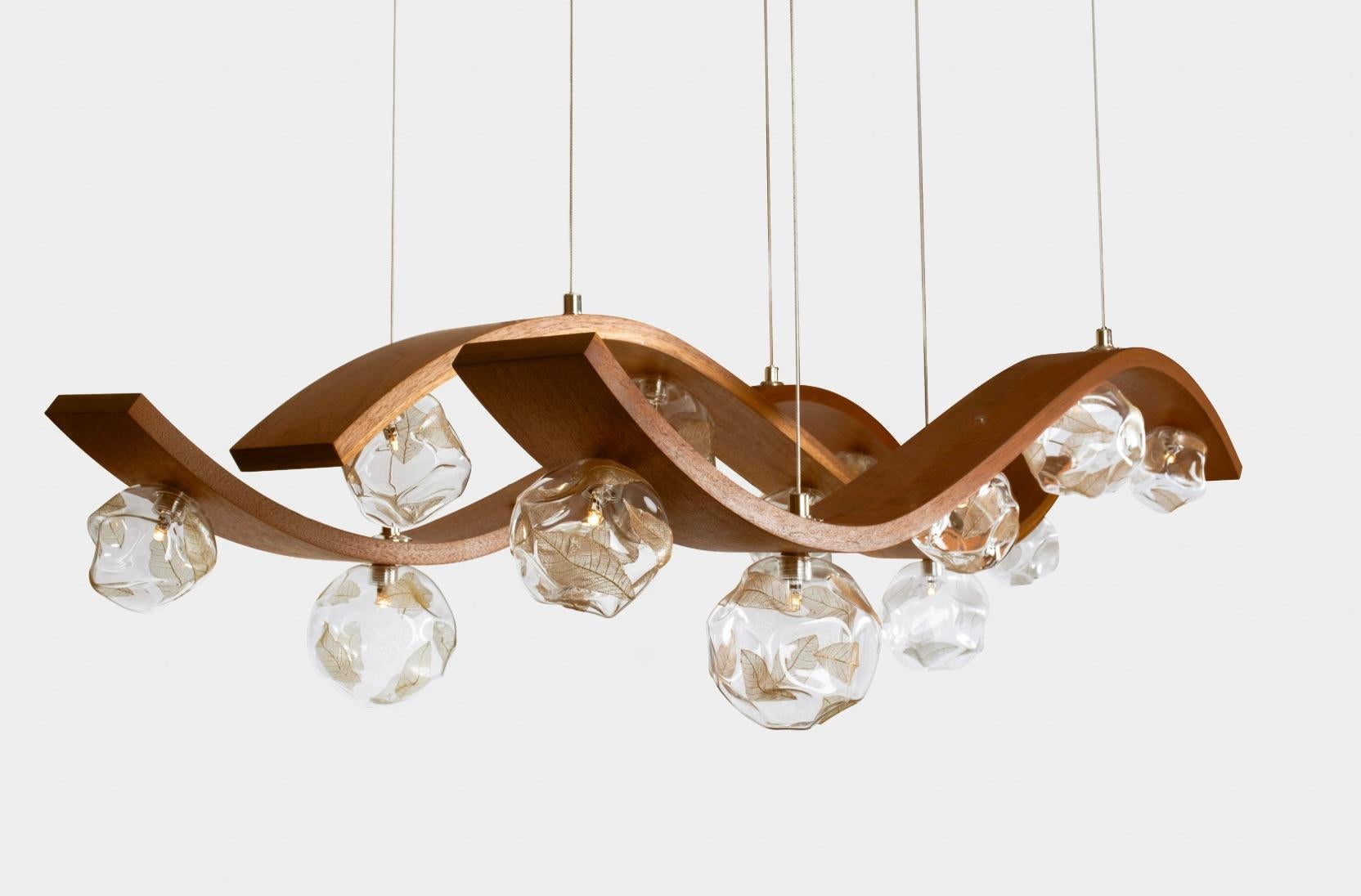 Aleh Wave Chandelier Blown Glass by Shakuff