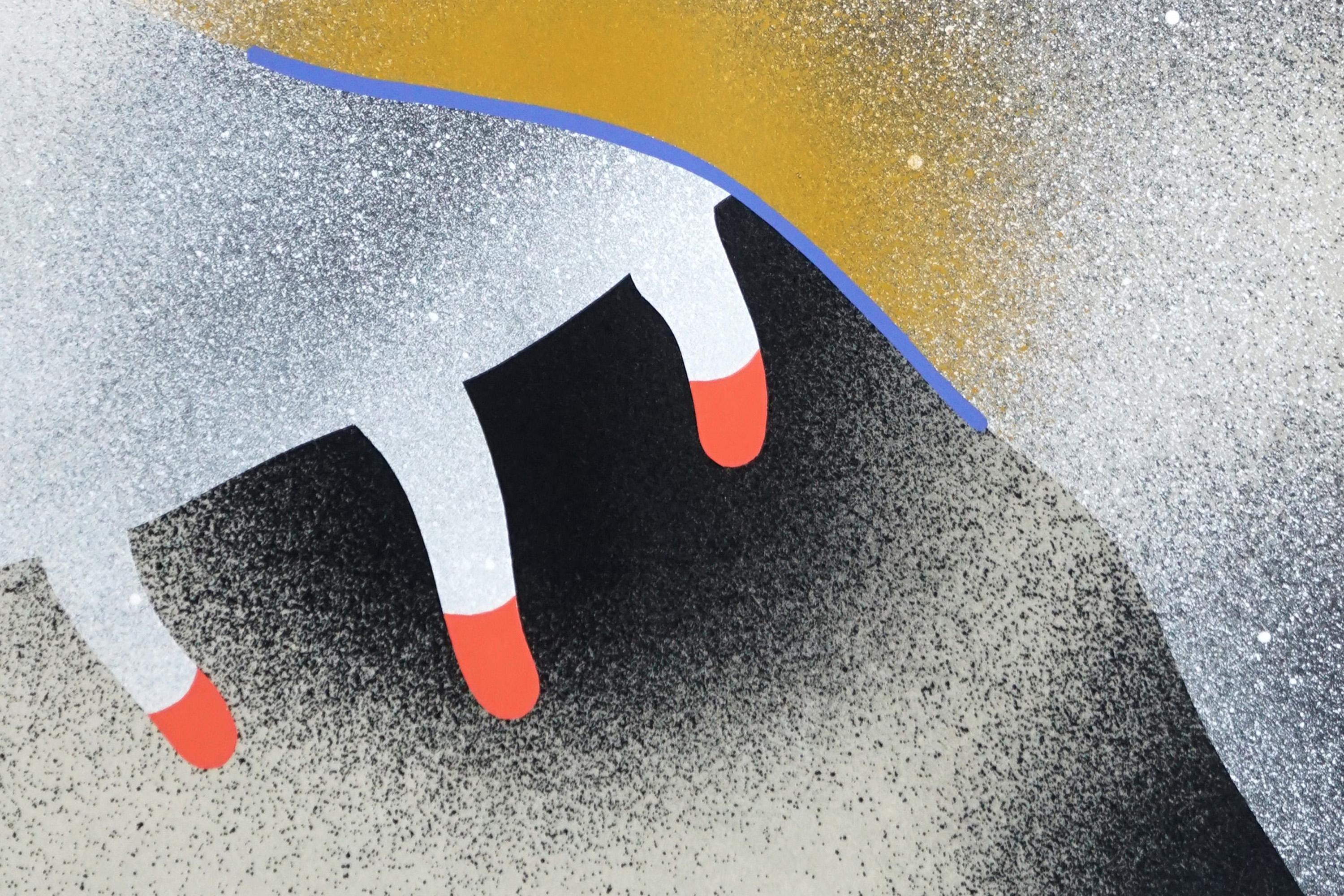 Allattare i cattivi, Pittura in stile illustrazione, Toni primari, Gesti al neon in vendita 2