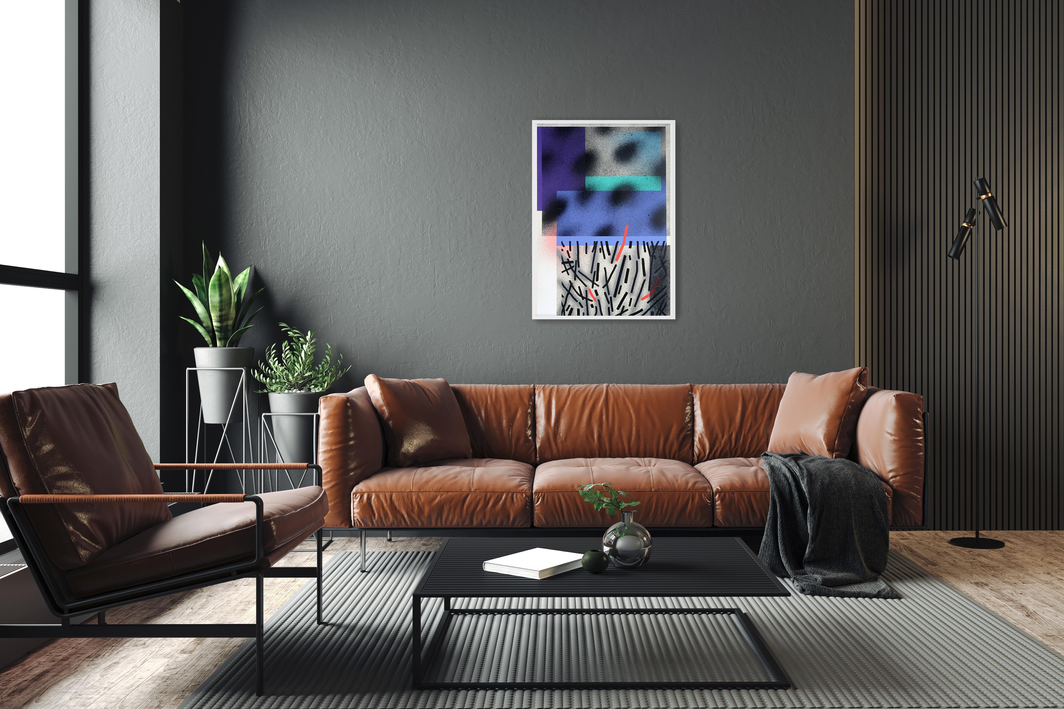 Goya Disorders II, Dark Urban Style Painting on Papyrus, Brush Gestures Graffiti For Sale 1