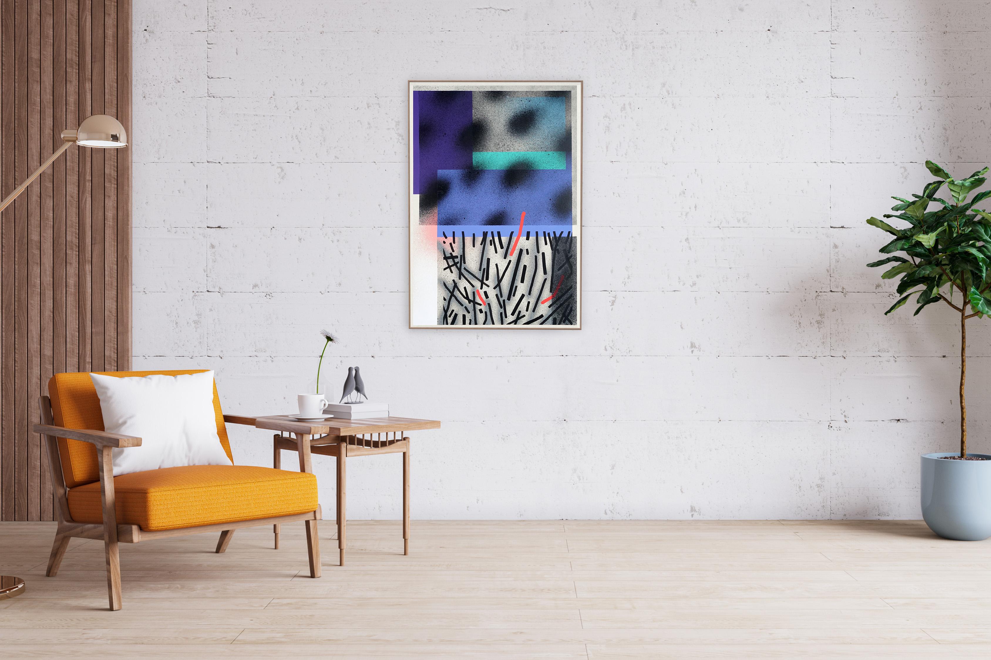 Goya Disorders II, Dark Urban Style Painting on Papyrus, Brush Gestures Graffiti For Sale 2