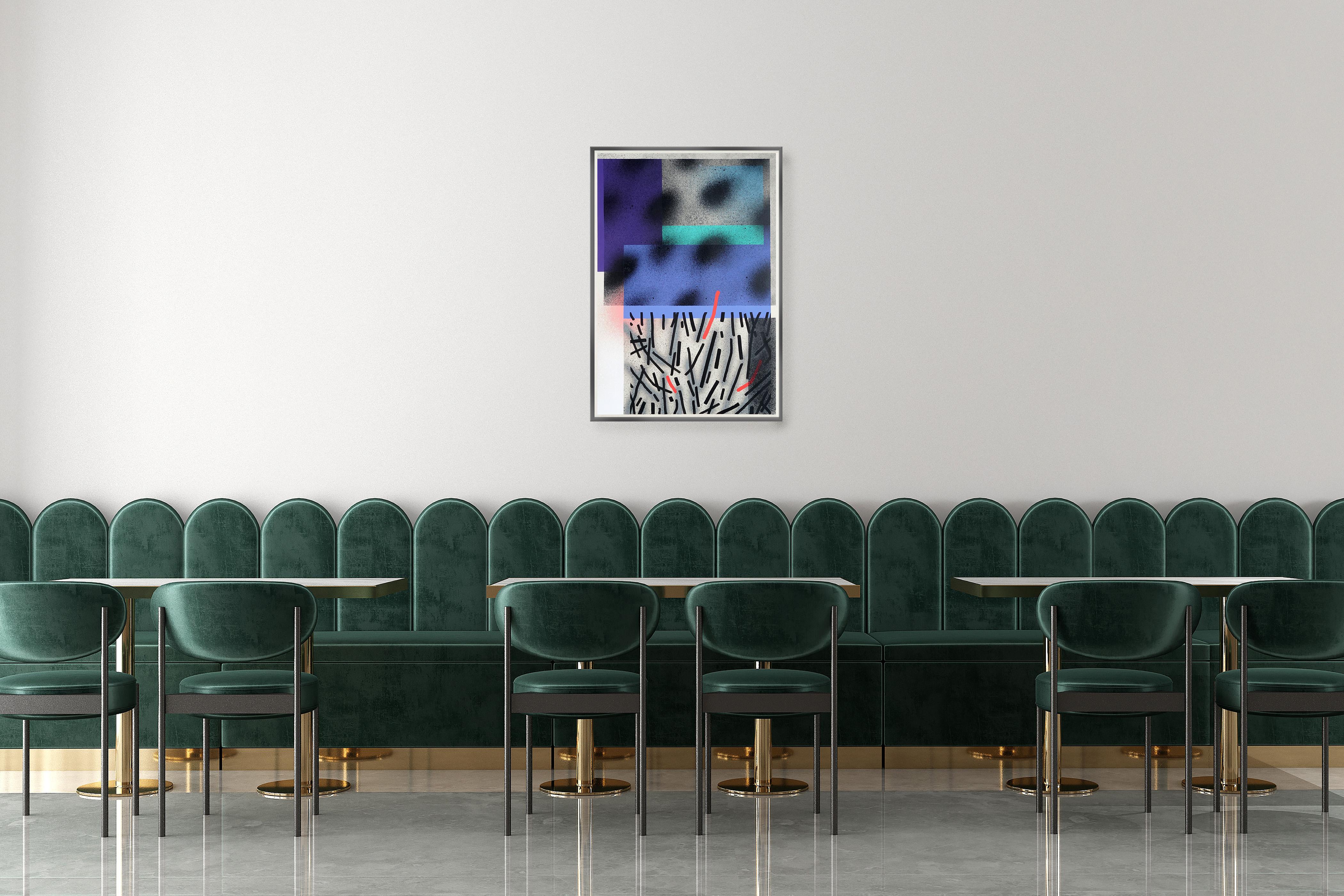 Goya Disorders II, Dark Urban Style Painting on Papyrus, Brush Gestures Graffiti For Sale 3