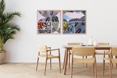 Disturbi di Goya, Dittico con toni pastello, Gesti neri, Forme urbane, RosaGeometrica