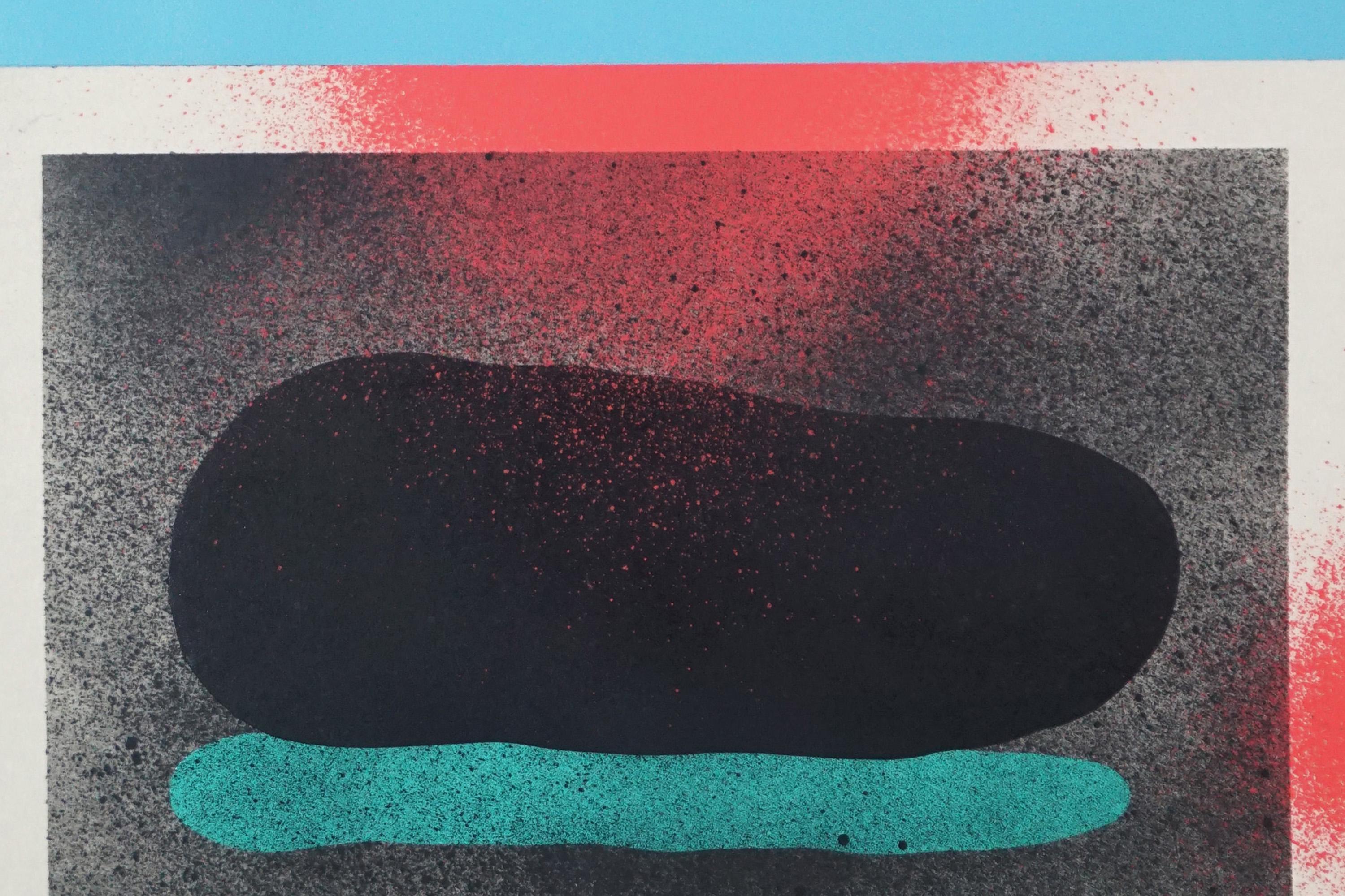 Sky Before the Storm, Dreamy Urban Landscapes Diptych, Purple, Blue, Black, Rock For Sale 4