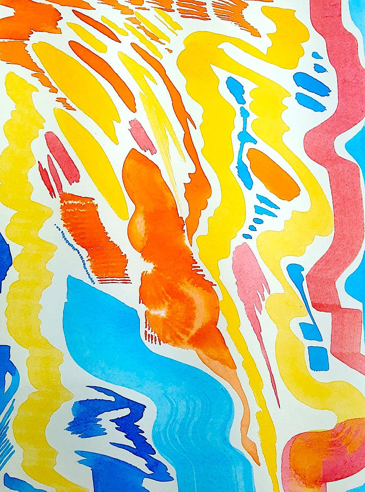Alejandra España  Abstract Painting - "Las cosas no son lo que parecen" figurative, abstract, colorful ink painting