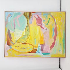 "Lo grande y lo pequeño" Pastelli a olio astratti surrealisti con paesaggio urbano