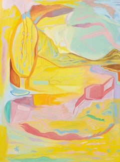"Lo grande y lo pequeño" Surrealist Abstract Lanscape Oil Pastels
