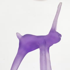 "Tururu" figurative animal sculpture, translucid resin, purple
