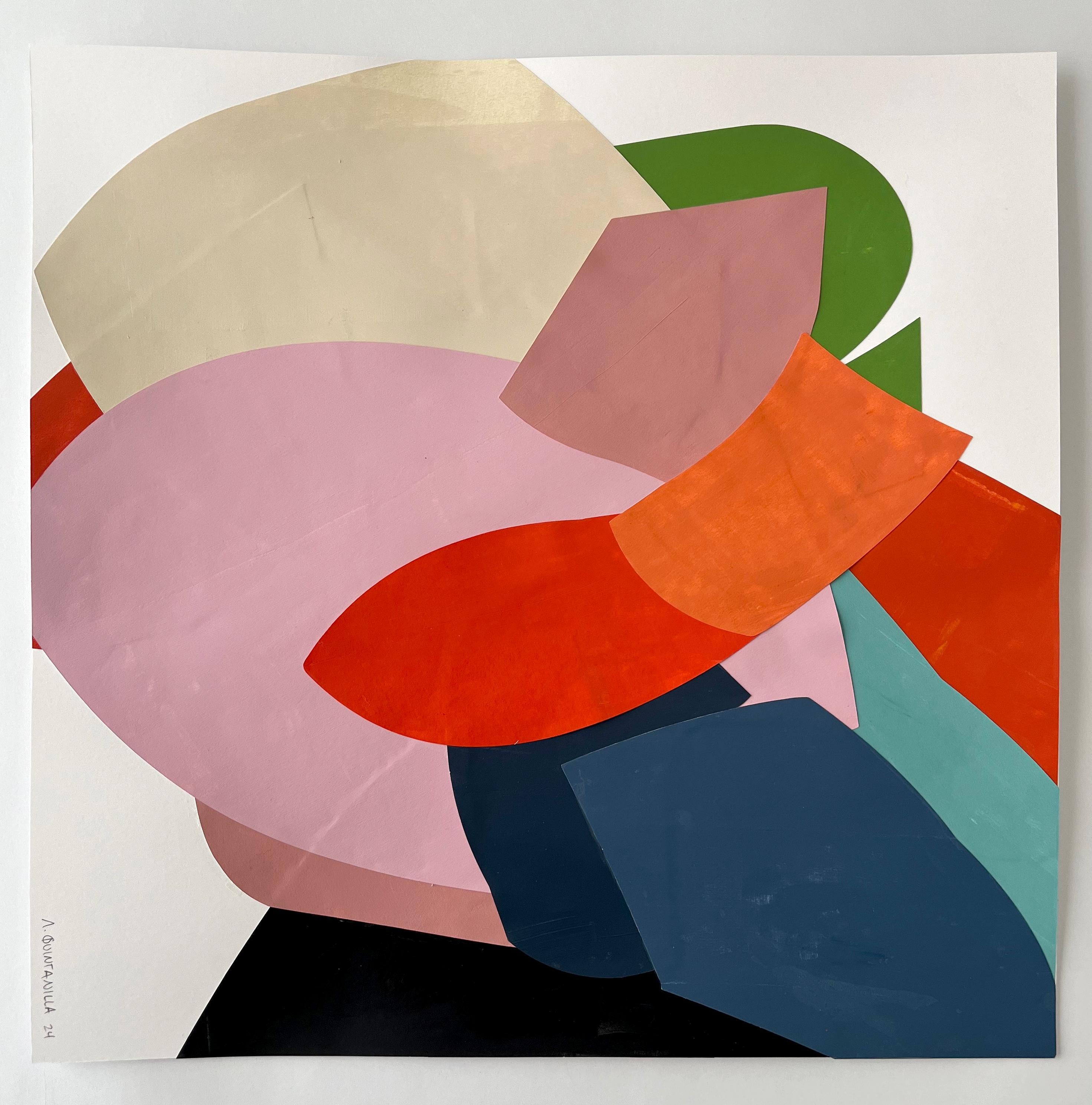  Esta serie nace de la búsqueda de dejar de lado la figuración narrativa y reducir la imagen a forma y color. Parte tanto de imágenes encontradas como de sus propias imágenes, de piezas anteriores, de su paleta, de dibujos, de forma