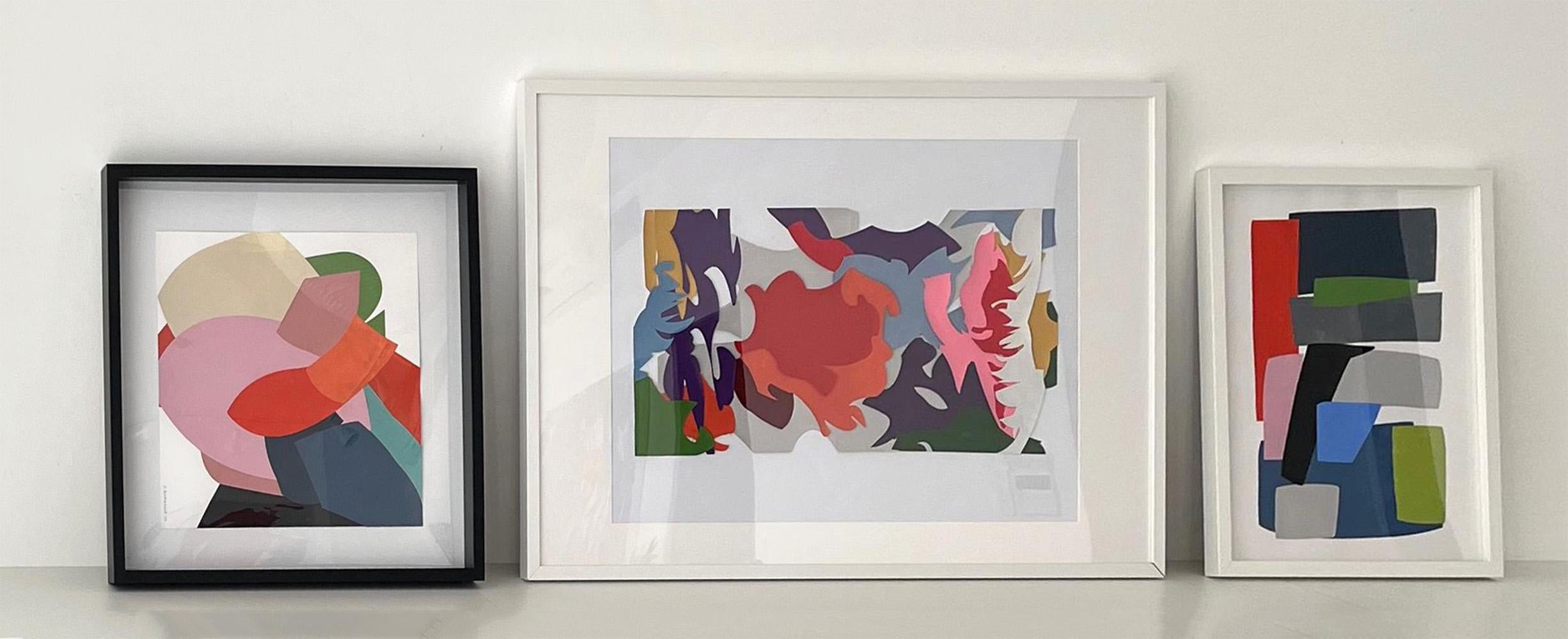 Sin título, acrílico sobre papel. Collage abstracto técnica mixta en venta 1