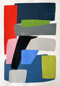 Untitled, acrylic on paper. Abstract collage mixed media