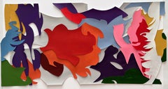 Untitled, acrylic on paper. Abstract collage mixed media