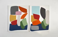 0314 and 0316. Abstract Painting on Canvas, Acrylic.