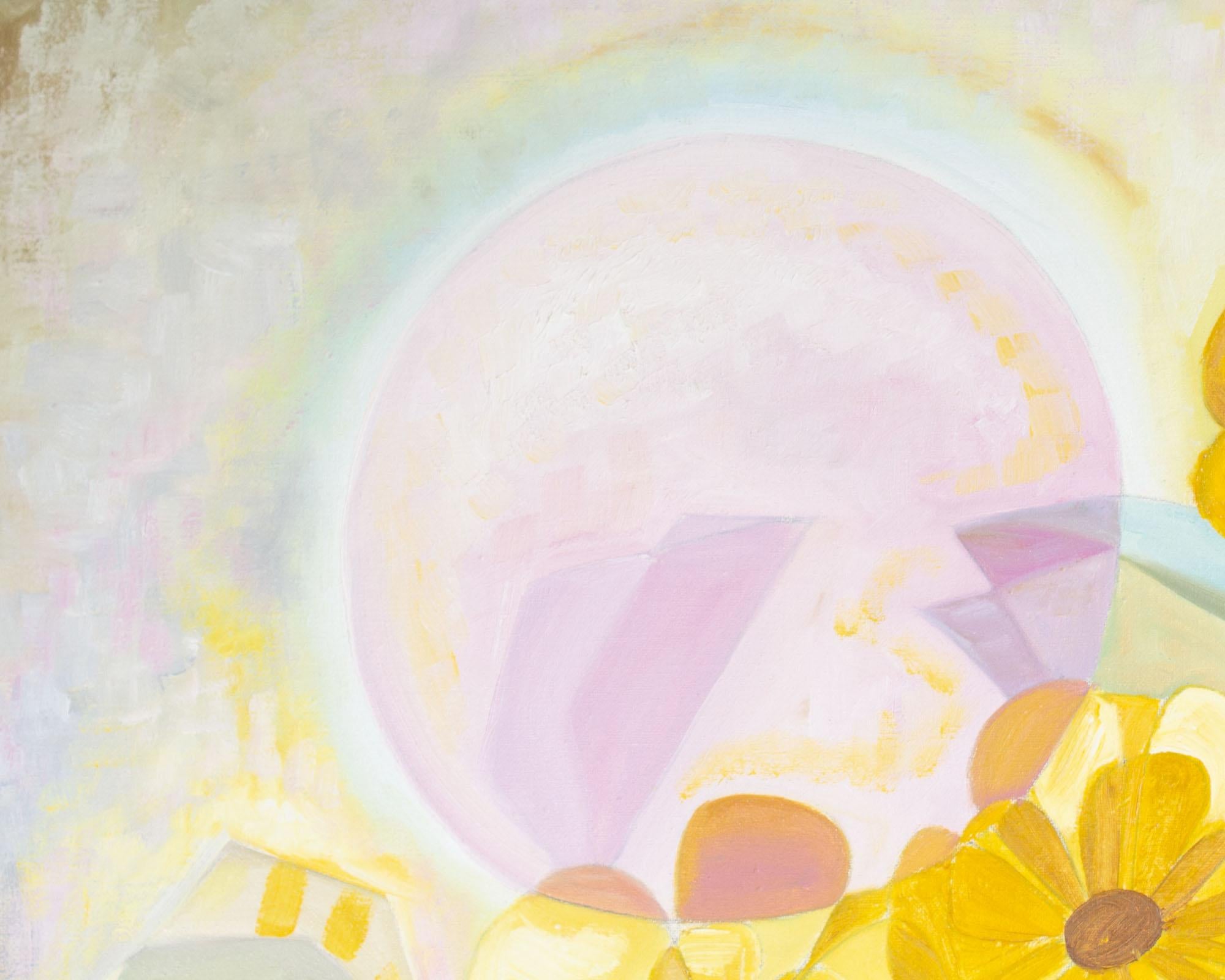 Alejandro Camarena Pintura abstracta al óleo sobre lienzo Naturaleza muerta floral firmada en Bueno estado para la venta en Indianapolis, IN