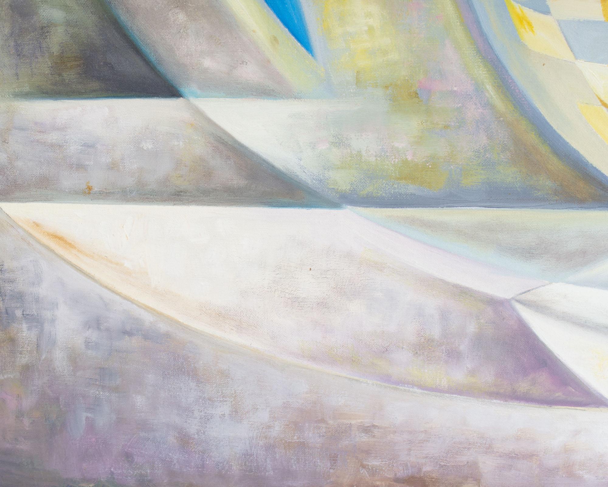 Alejandro Camarena Pintura abstracta al óleo sobre lienzo Naturaleza muerta floral firmada siglo XX en venta