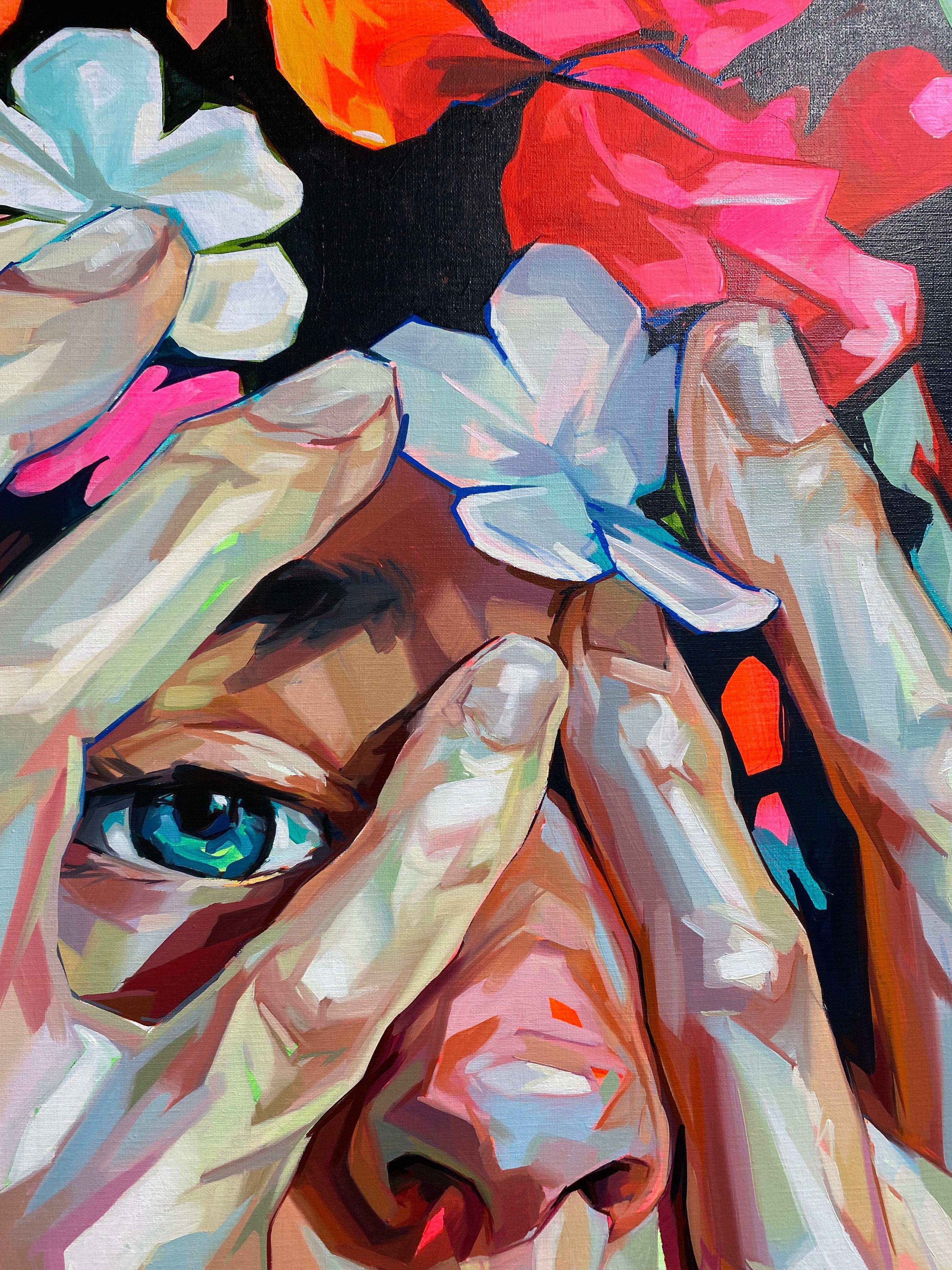 Alejandro Casanova (spanischer Künstler)
Zur Blüte gezwungen
150 x 150 cm 
Ölfarbe auf Leinwand
Die Leinwand dieses Gemäldes wird gerollt und in einem Schlauch versandt.

Alejandro (Ale) Casanova wurde 1981 in Valencia (Spanien) geboren. In der