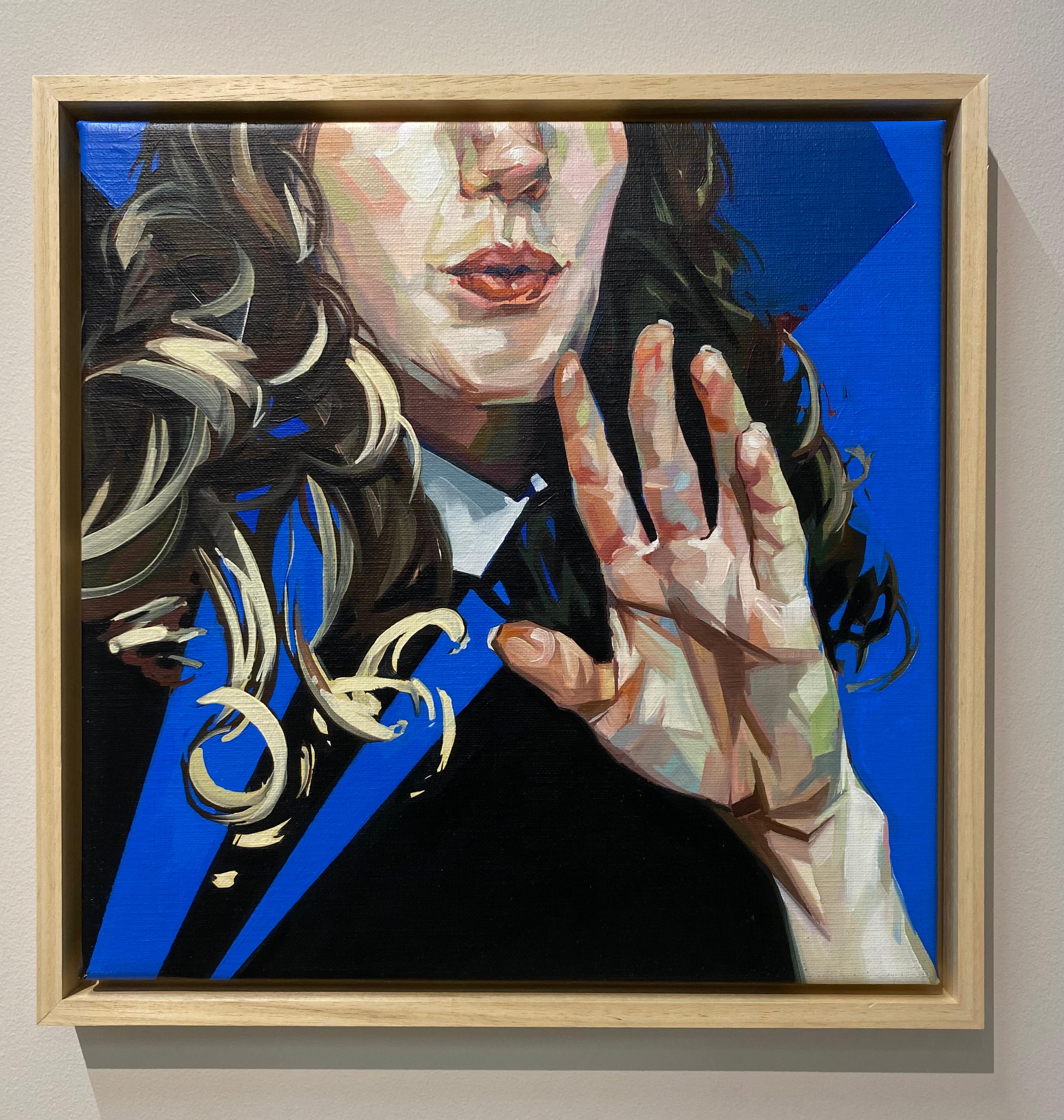Geste und Barriere - 21st Century Contemporary Porträt einer Frau – Painting von Alejandro Casanova