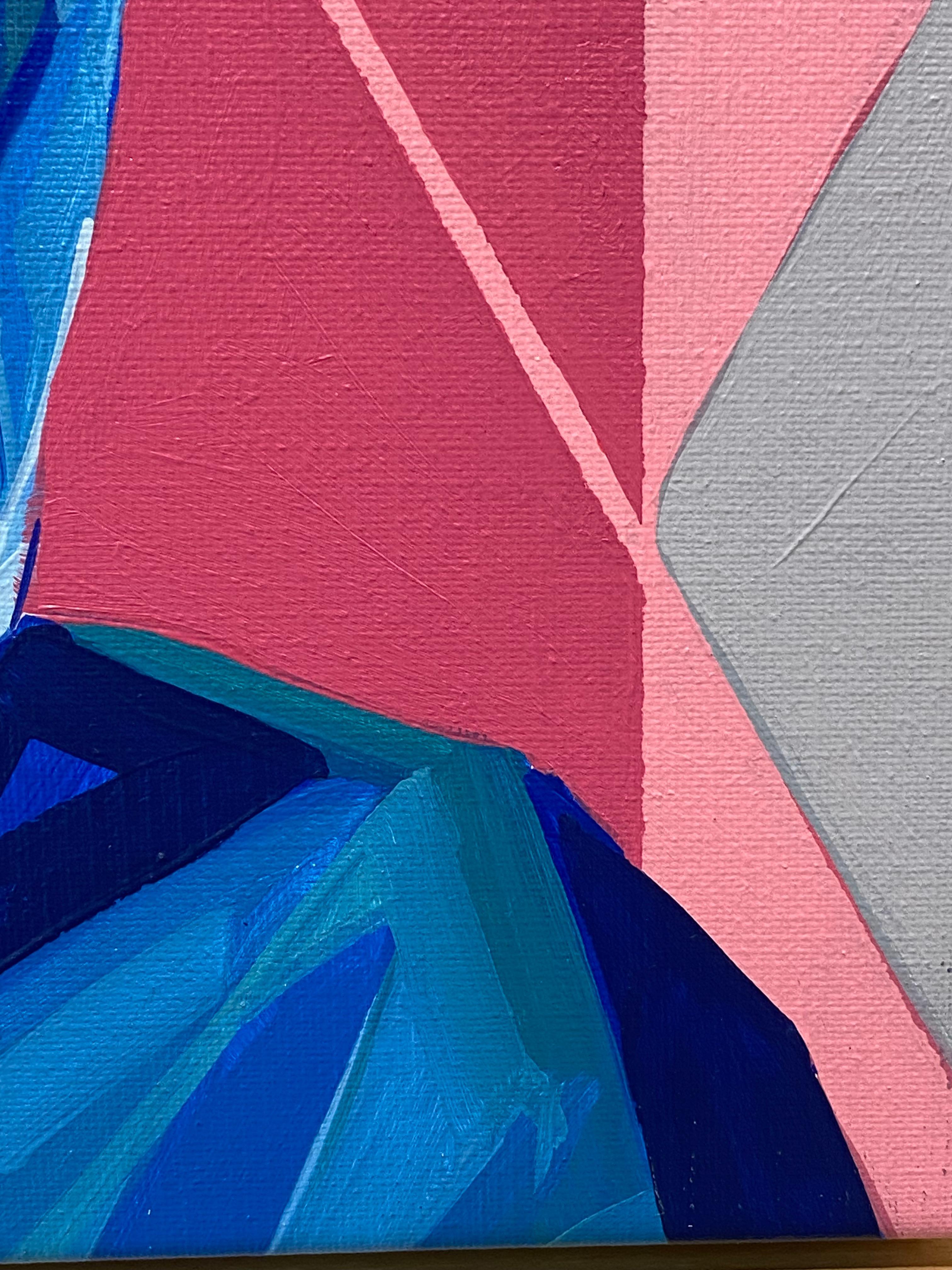 Refugio de Azul sobre Rosa - Retrato contemporáneo del siglo XXI de una mujer en venta 4