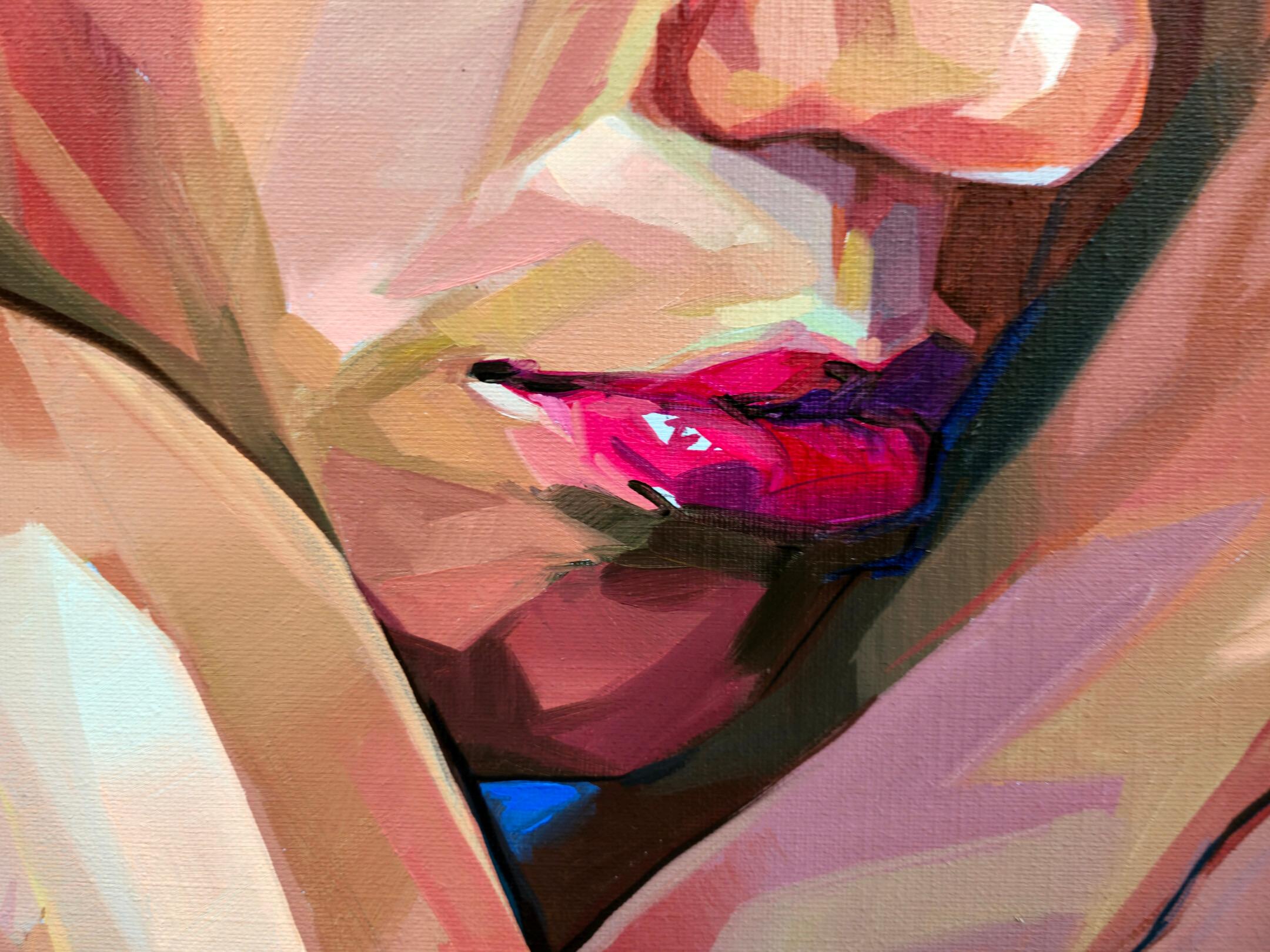 Were We Find Refuge - 21st Century Contemporary Painting of two woman For Sale 11