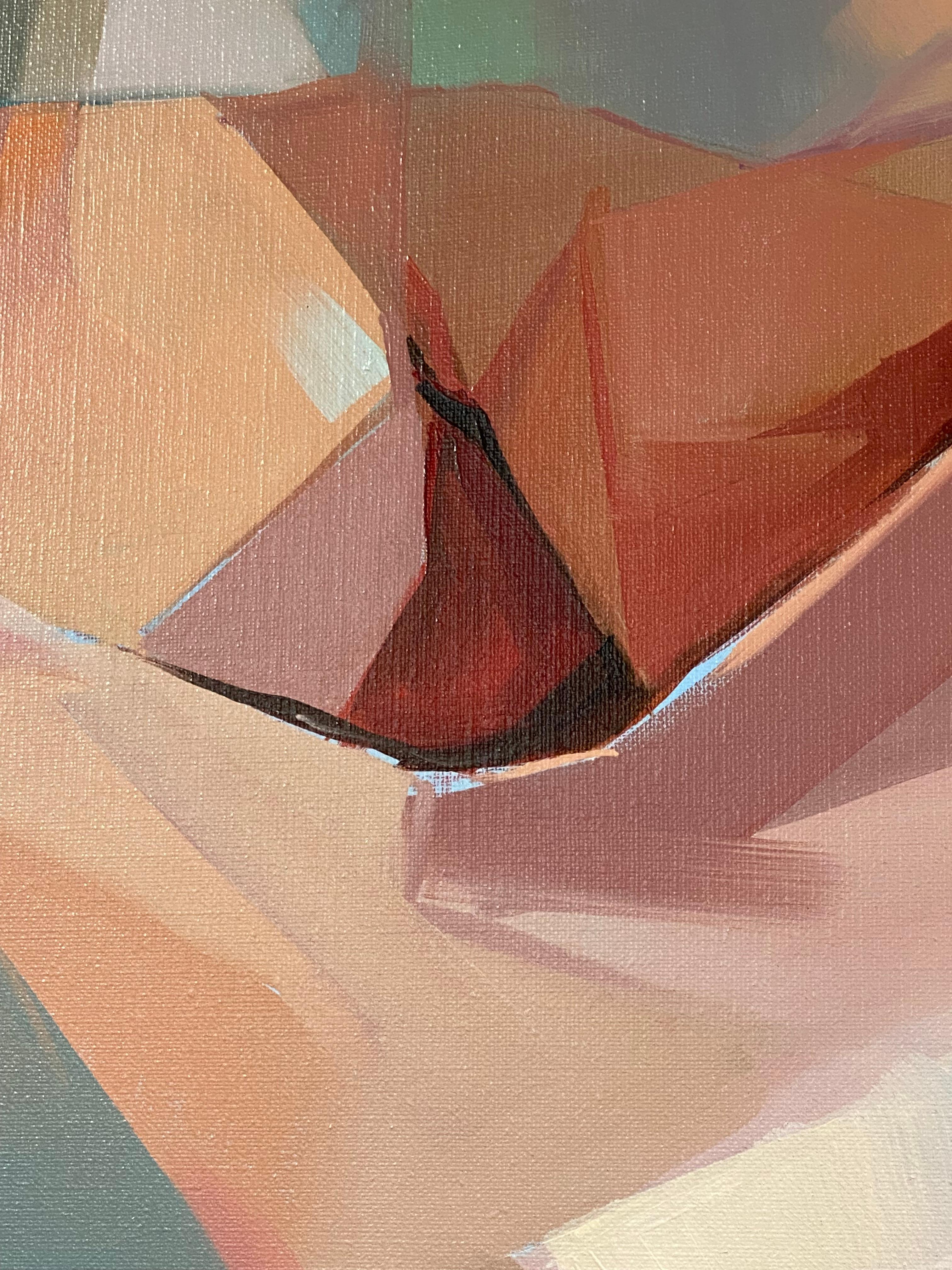 Were We Find Refuge - 21st Century Contemporary Painting of two woman For Sale 6