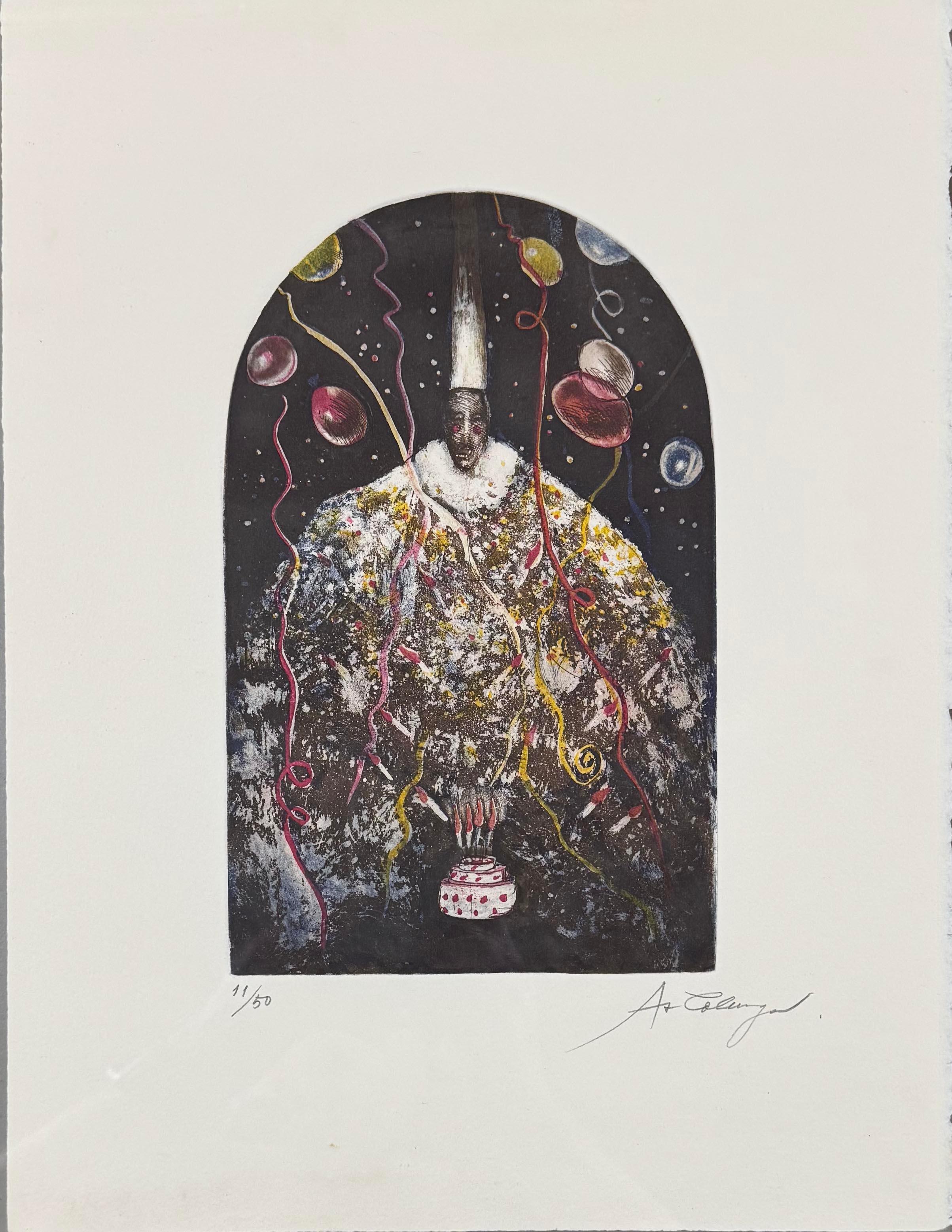 Tomano Monote (Cupcake Boy) - Surrealist Print by Alejandro Colunga