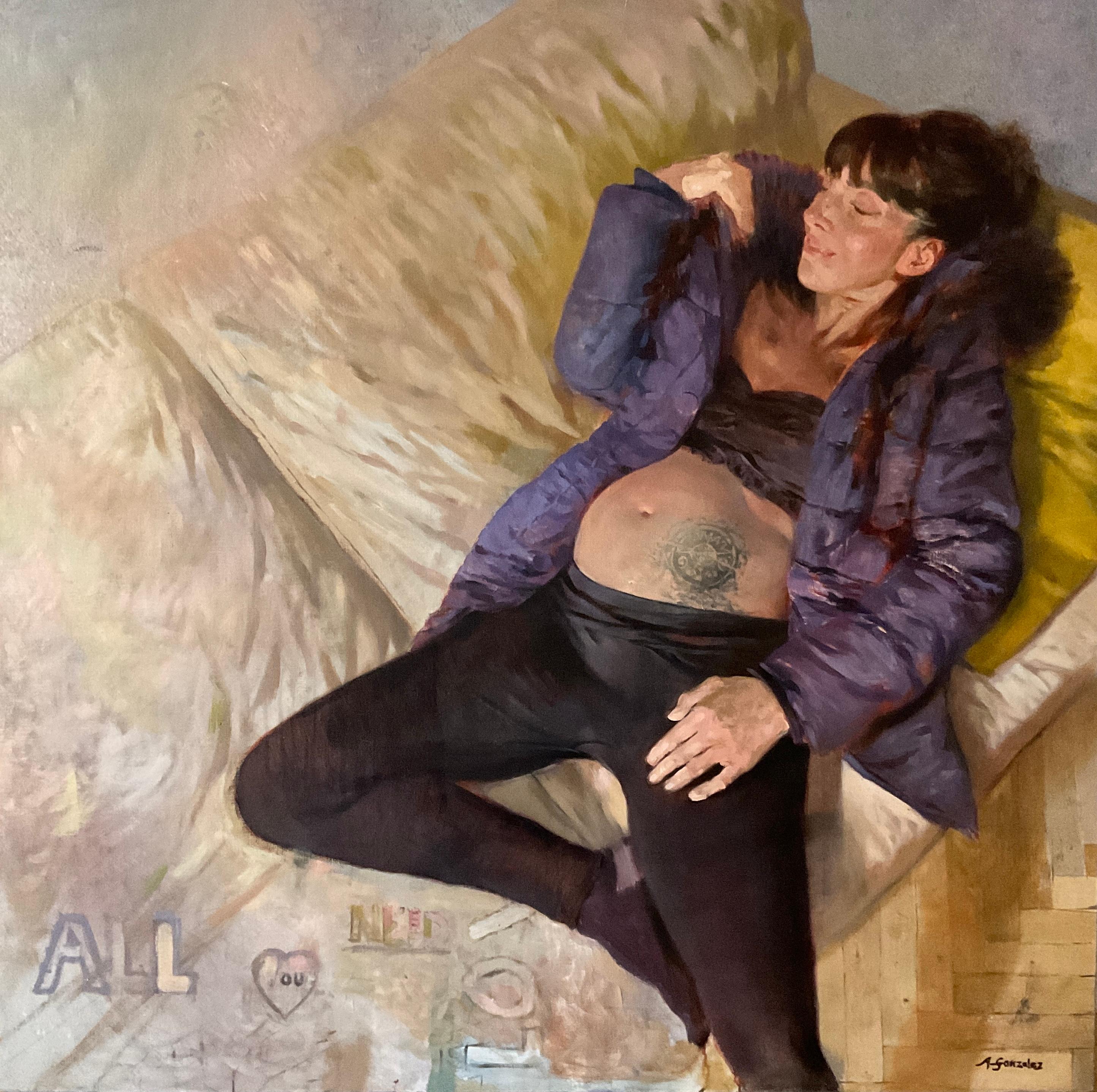 "Todo lo que necesitas". Figurativo, Figura humana, Realismo, óleo sobre lienzo, feminista