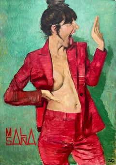 "Malasaña". Figurativo, Figura umana, Realismo, olio su tela, femminista