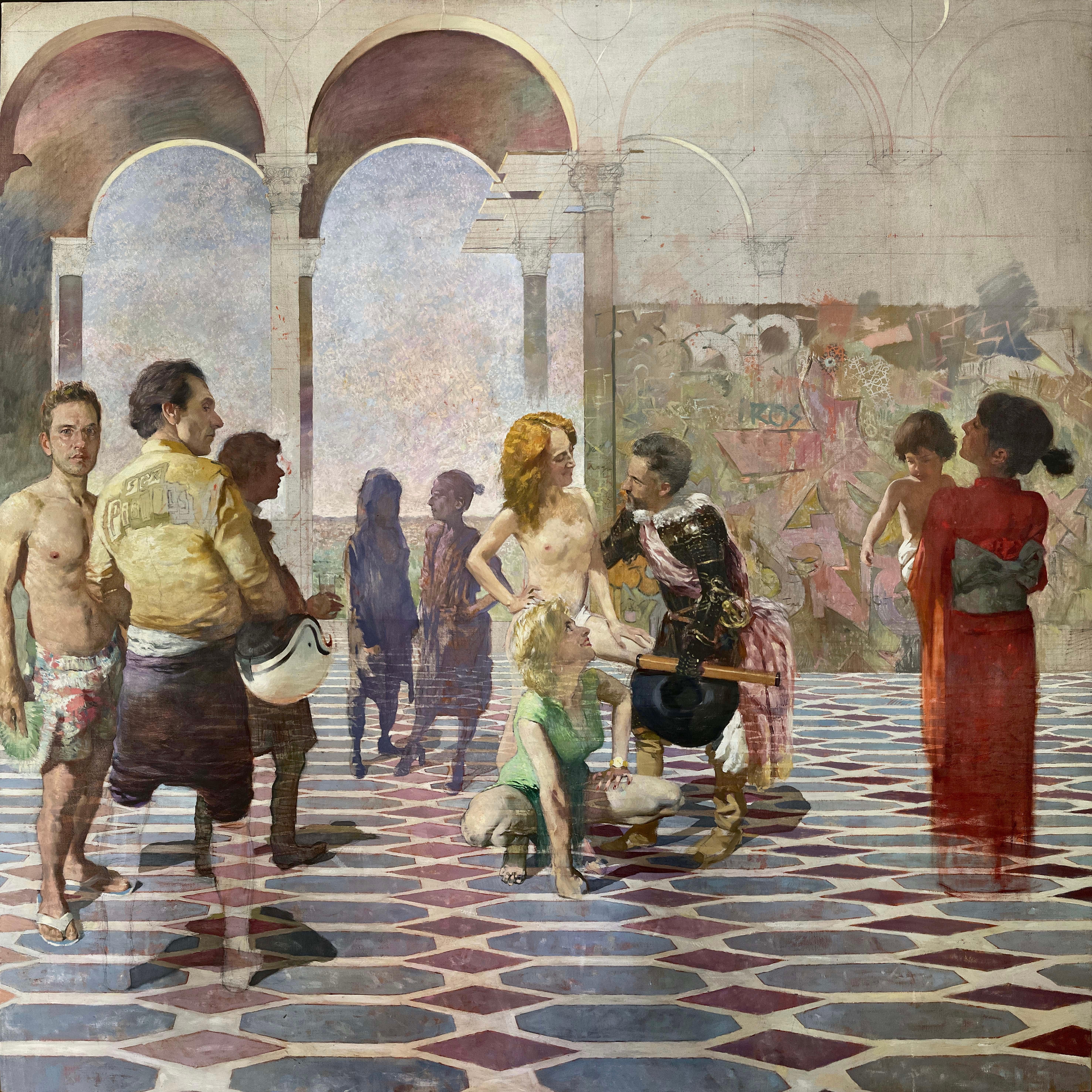 Figurative Painting di Alejandro González - La festa