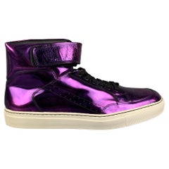 ALEJANDRO INGELMO Size 10.5 Purple Plum Galaxy Metallic Leather High Top Sneaker