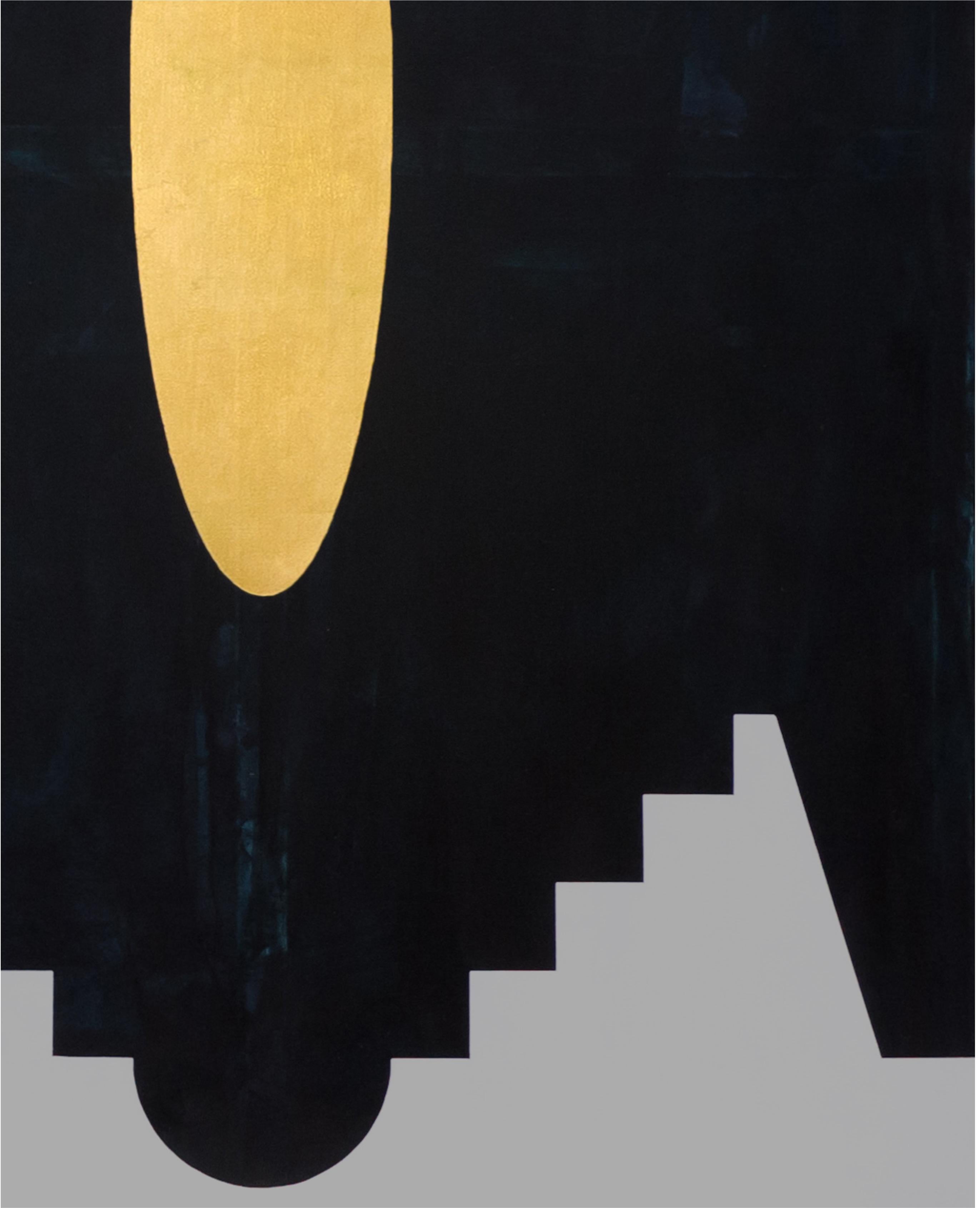 El Xitle, Art contemporain, Peinture abstraite, 21ème siècle - Noir Abstract Painting par Alejandro Legorreta 