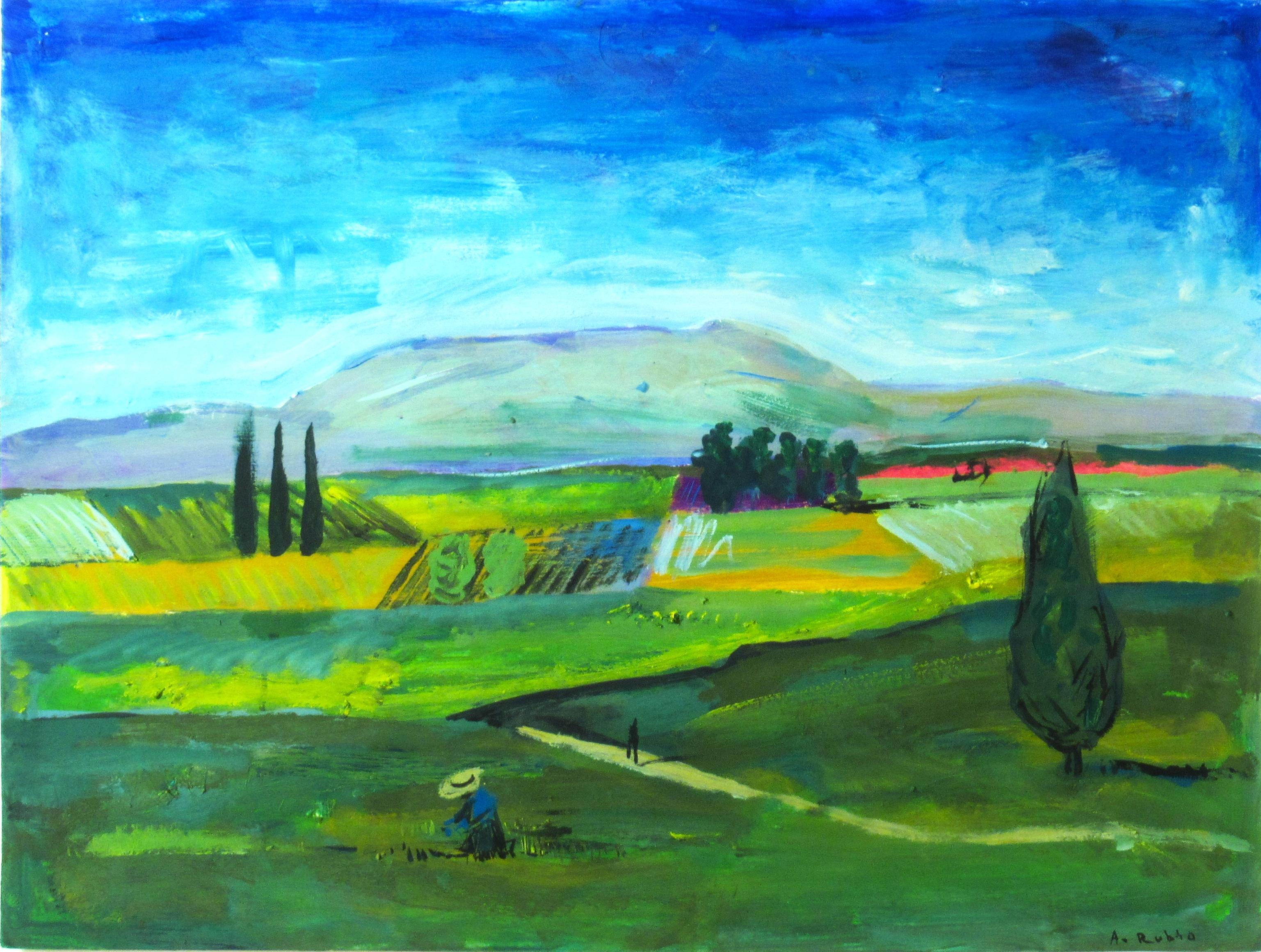 Kalifornische Landschaft – Painting von Alejandro Rubio