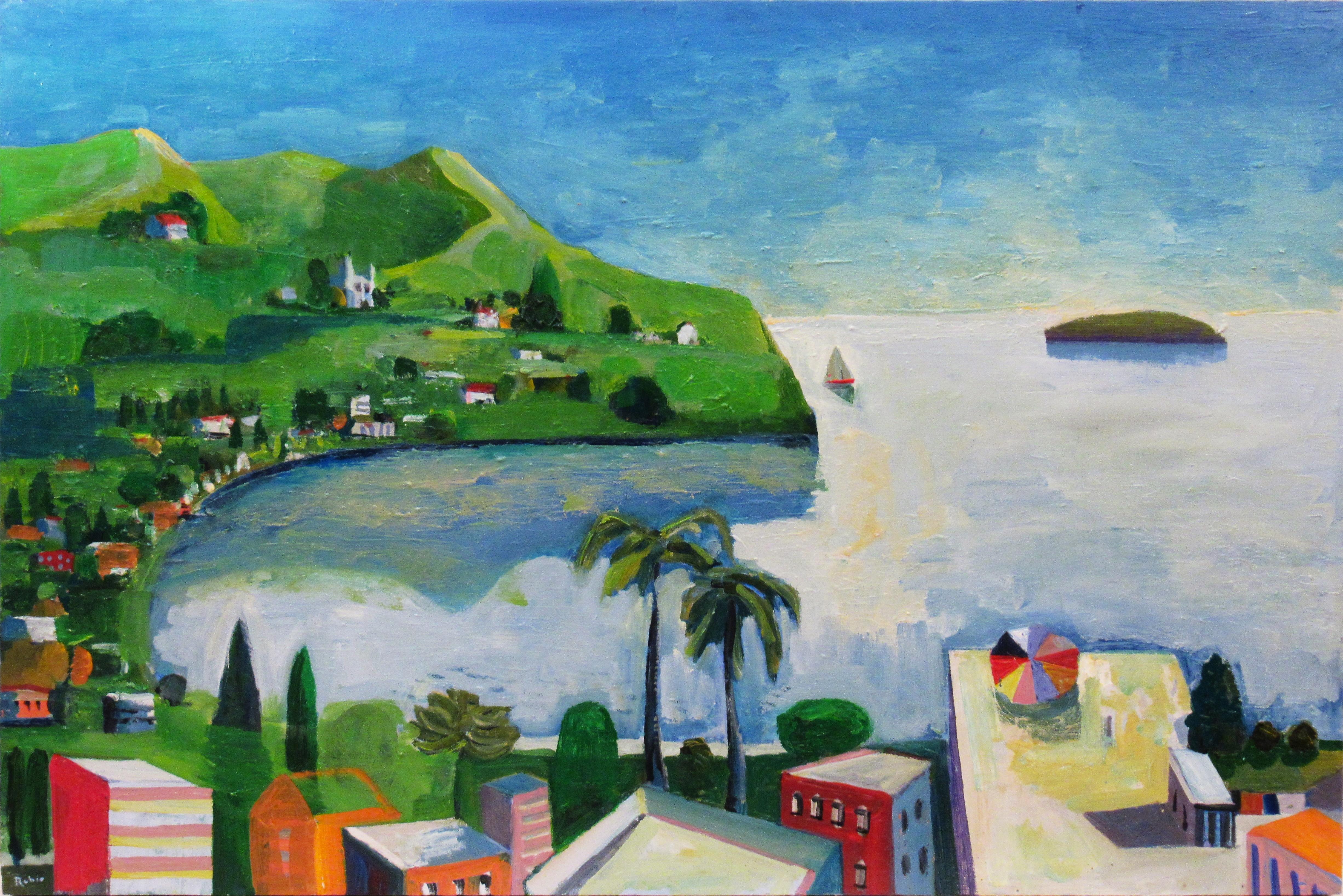 Figurative Painting di Alejandro Rubio - Piccola baia