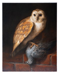 “Silent Vigil” Owl portrait, Alejandro Salvador, signed