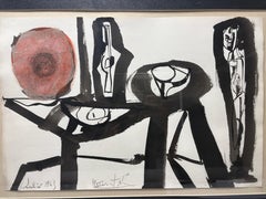 Alejandro Vainstein, 1963. Composición abstracta en técnica mixta sobre papel
