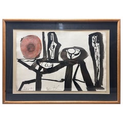 Alejandro Vainstein, 1963. Composición abstracta en técnica mixta sobre papel