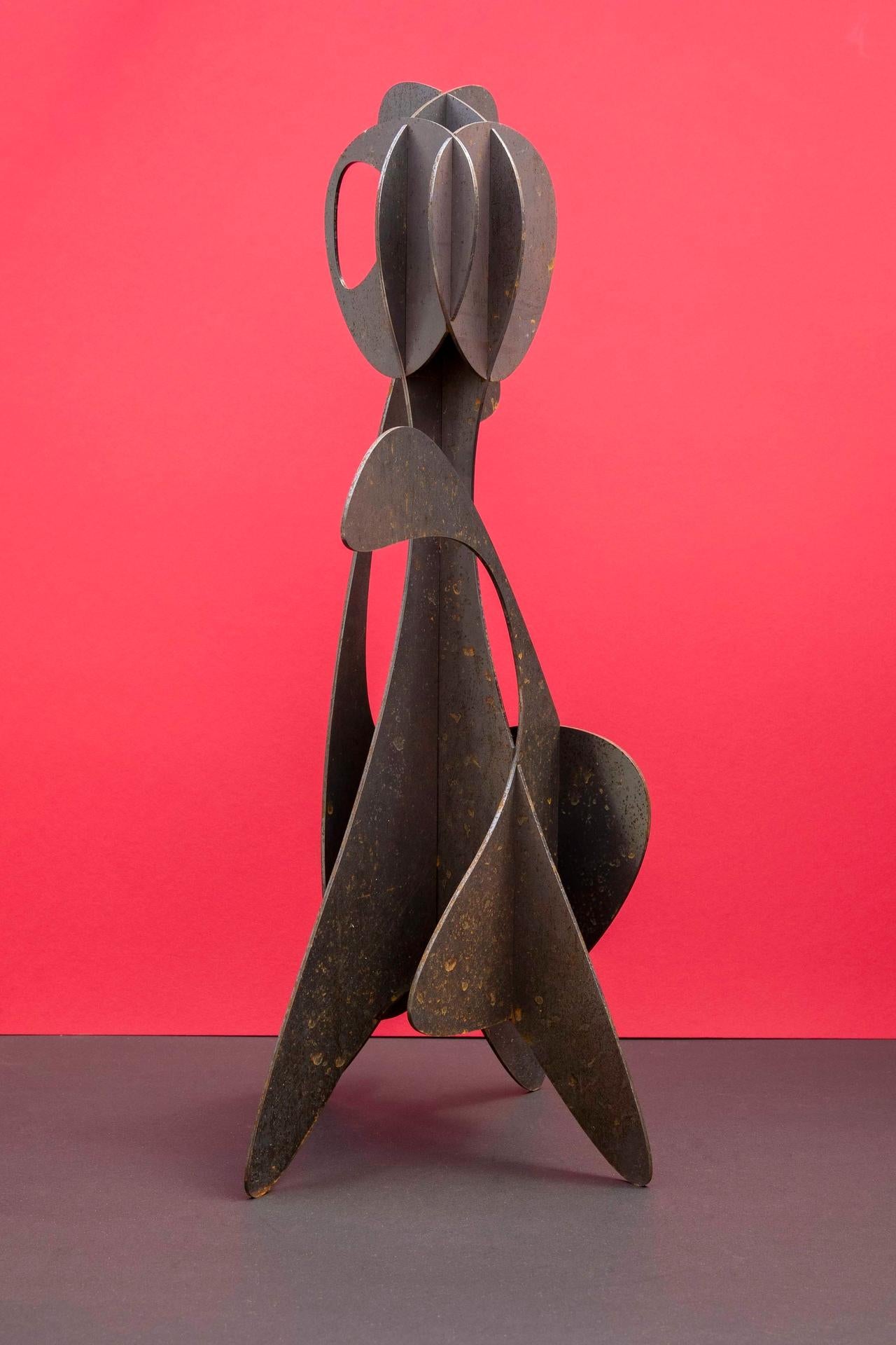 Alfil #2 by Alejandro Vega Beuvrin - Abstract sculpture, weathering steel, laser For Sale 1