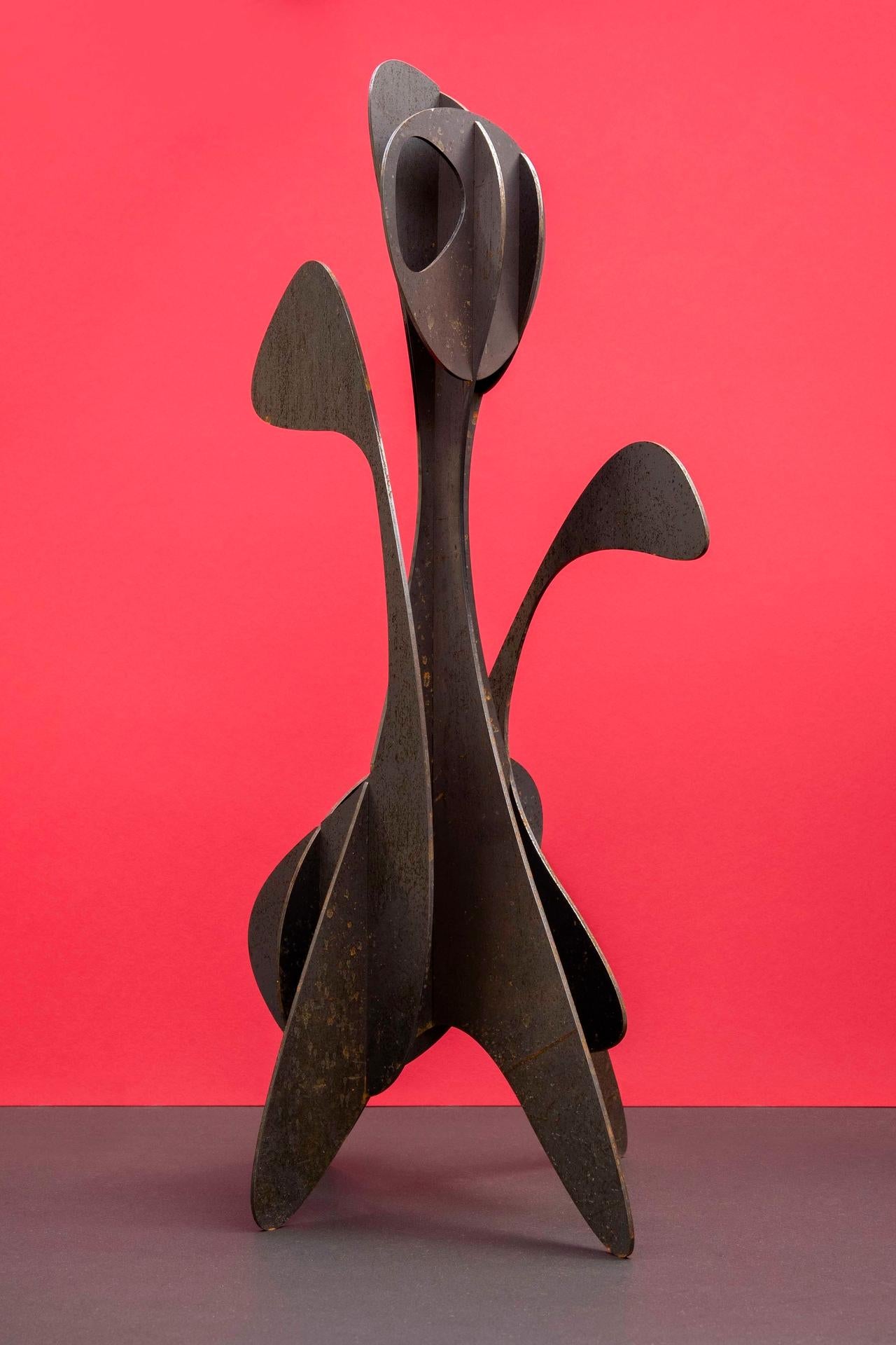 Alfil #2 by Alejandro Vega Beuvrin - Abstract sculpture, weathering steel, laser For Sale 2