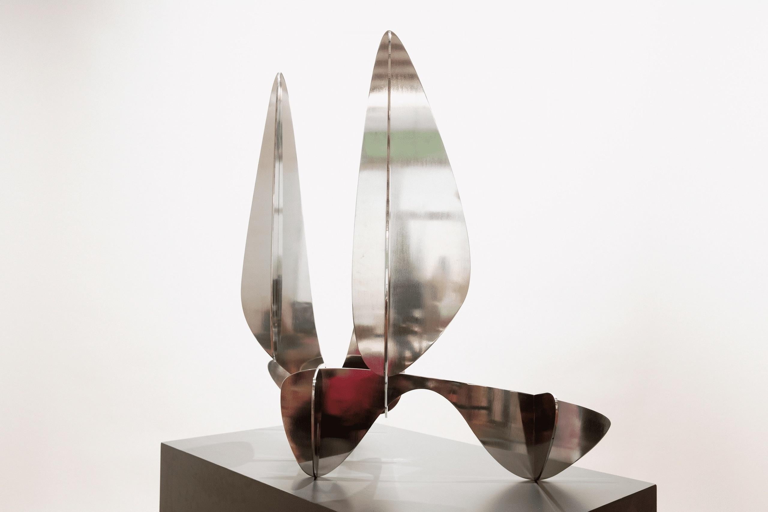 Barricada #14 aip M105 by Alejandro Vega Beuvrin - Abstract sculpture, silver For Sale 2