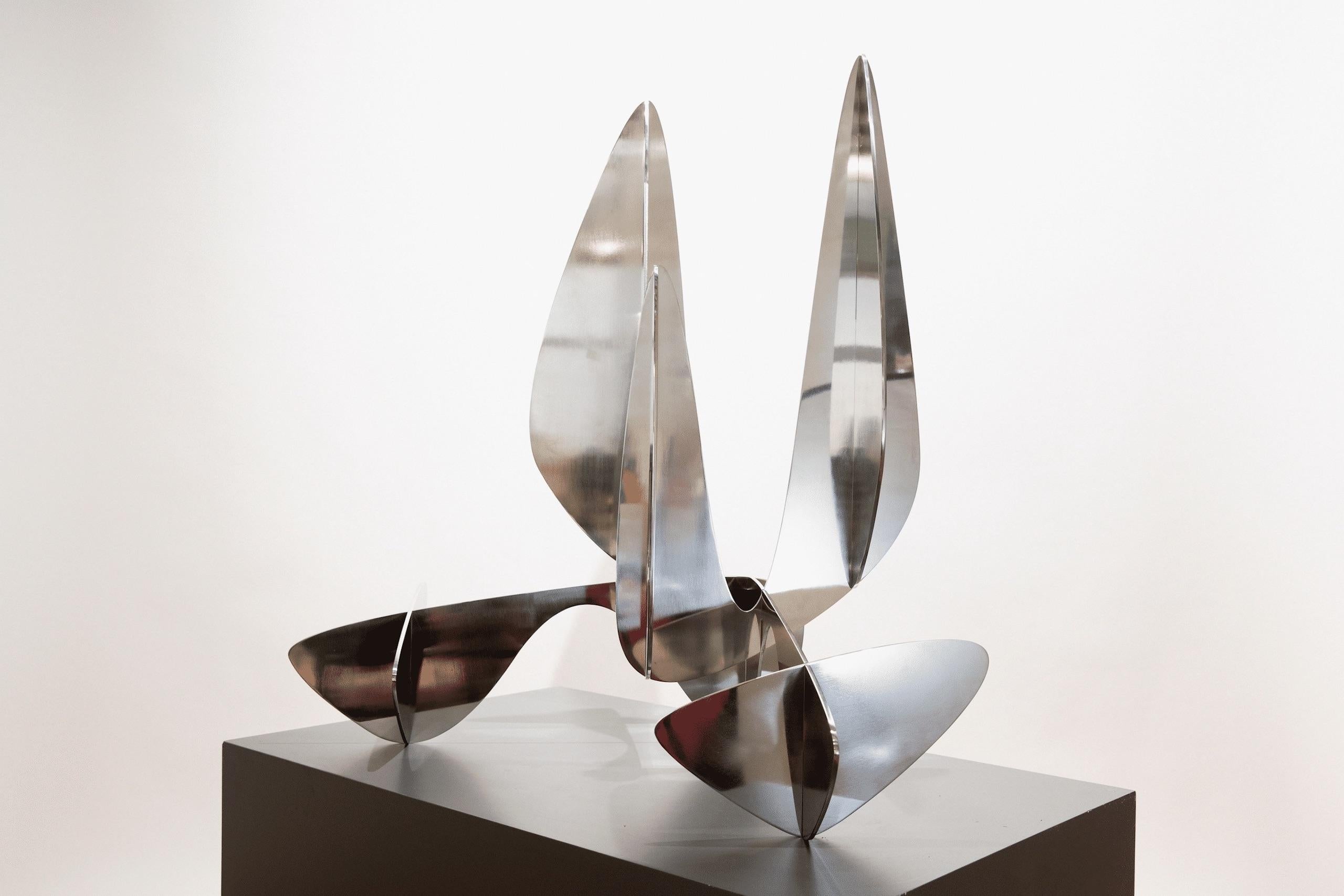 Barricada #14 aip M105 by Alejandro Vega Beuvrin - Abstract sculpture, silver For Sale 3