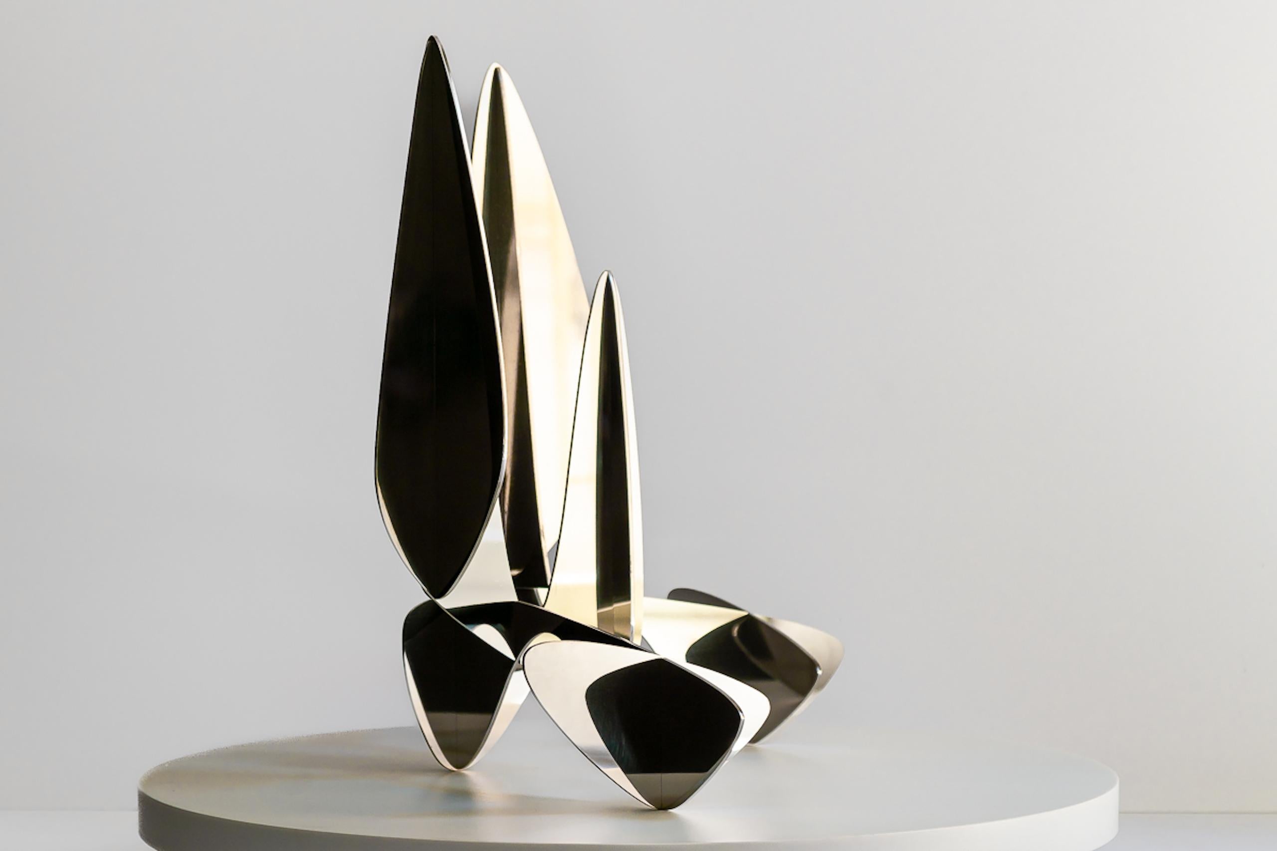 Barricada #14 aip S45 di Alejandro Vega Beuvrin - Scultura astratta, argento in vendita 1