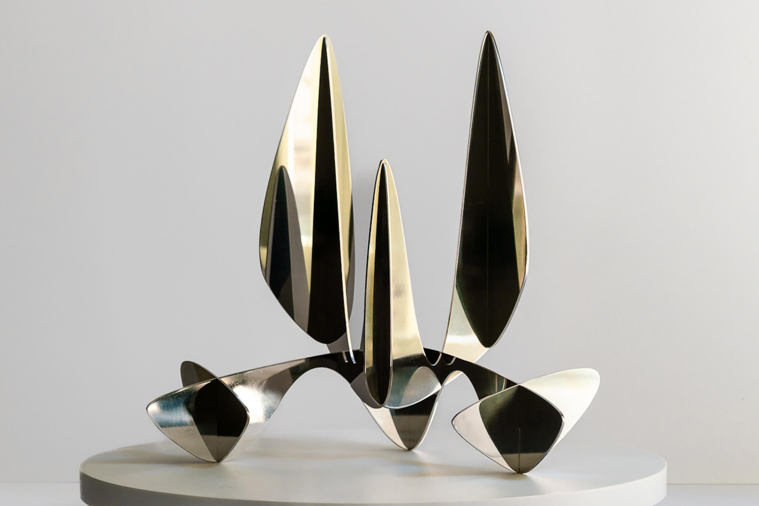 Barricada #14 aip S45 di Alejandro Vega Beuvrin - Scultura astratta, argento in vendita 2