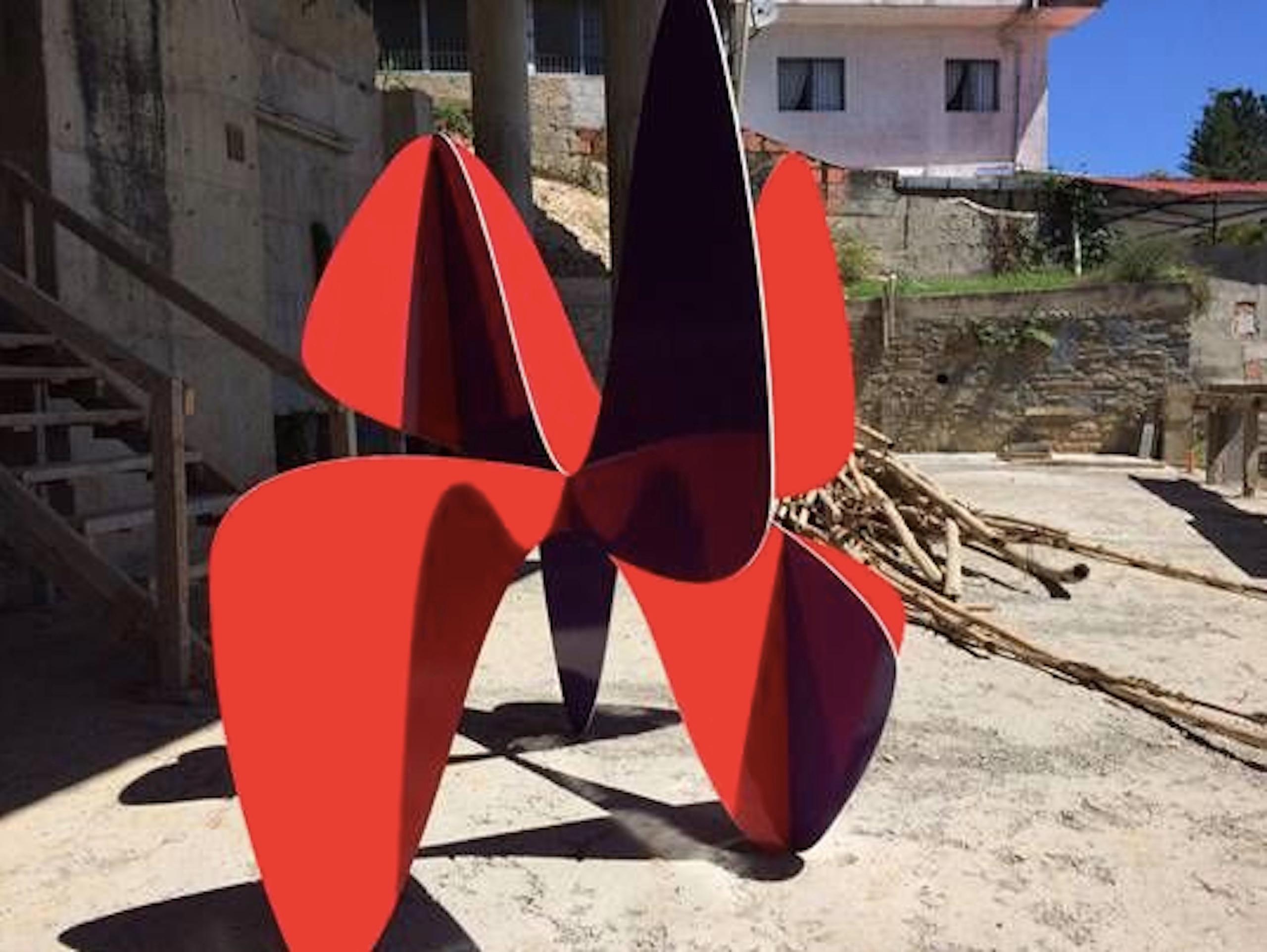 Barricada #3 aic2 L par Alejandro Vega Beuvrin - Grande sculpture en acier inoxydable en vente 4