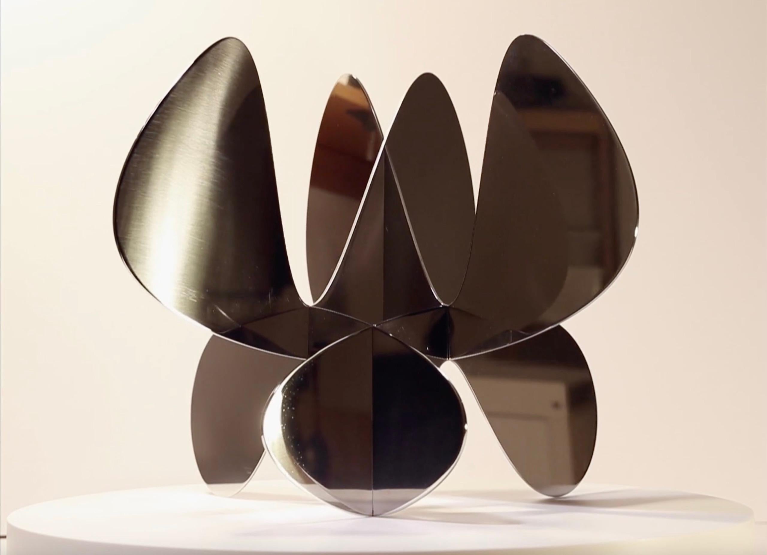 Barricada #7 aip S by Alejandro Vega Beuvrin - Abstract sculpture, silver colour For Sale 8