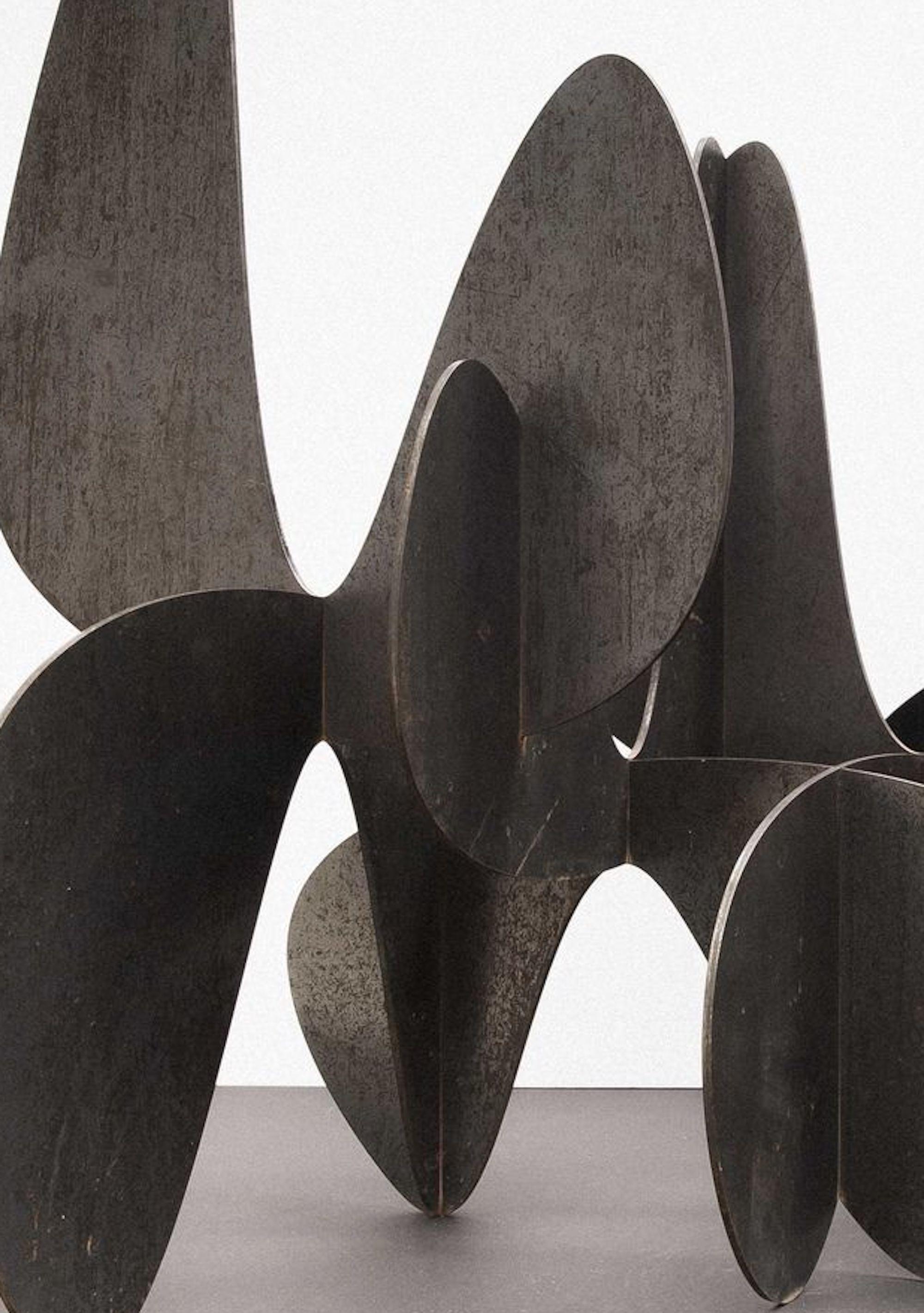 Barricada n°8 ac S d'Alejandro Vega Beuvrin - Sculpture en acier vieilli, foncée en vente 4