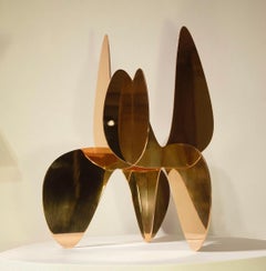 Barricada #9 bp M by A. Vega Beuvrin - Abstract sculpture, golden, organic forms