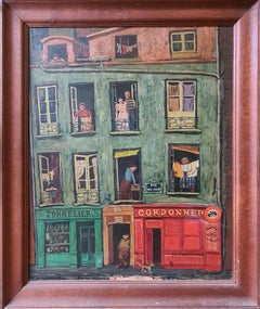Rue des Anglais, Large, Important, Mid Century, Post War, Parisian Cityscape