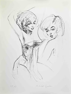 Doble Marilyn - Litografía de Alejo Vidal-Quadras - Mediados del siglo XX