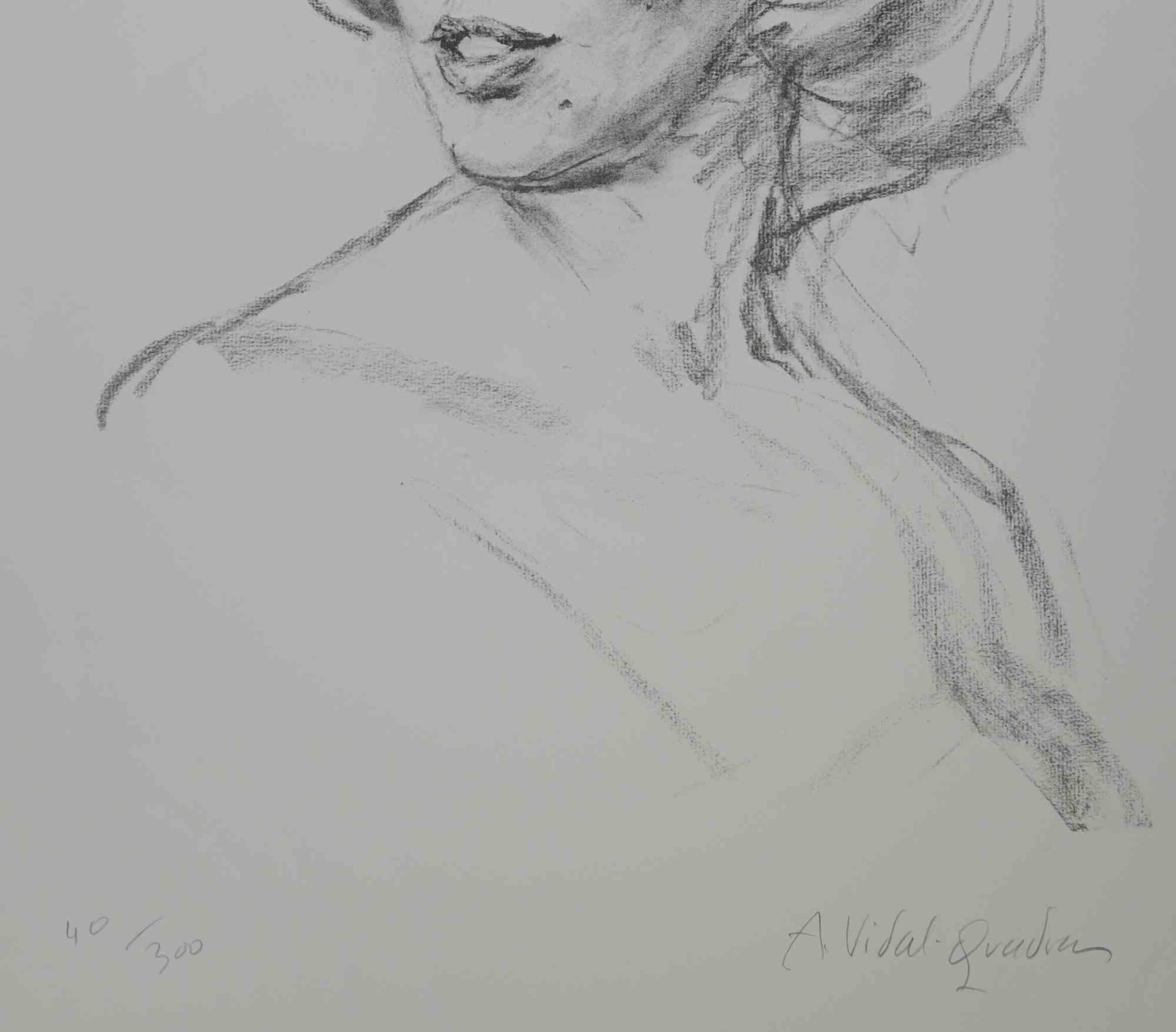 Just Marilyn – Lithographie von Alejo Vidal-Quadras – Mitte des 20. Jahrhunderts im Angebot 1