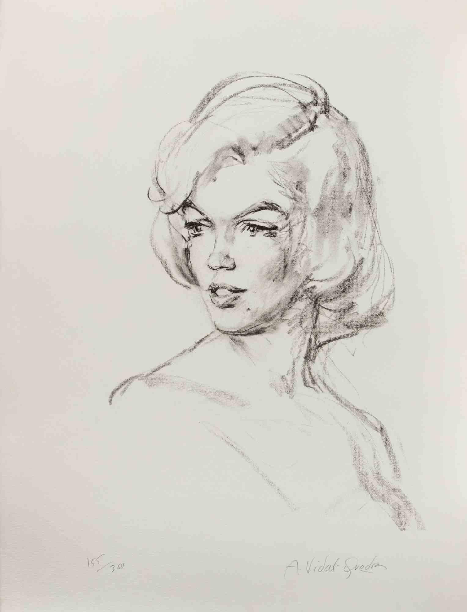 Just Marilyn è una litografia in bianco e nero realizzata da Alejo Vidal-Quadras nel XX secolo.

Firmato a mano dall'artista a matita in basso a destra. Numerato a matita in basso a sinistra.

Edizione di 300 esemplari.

Buone